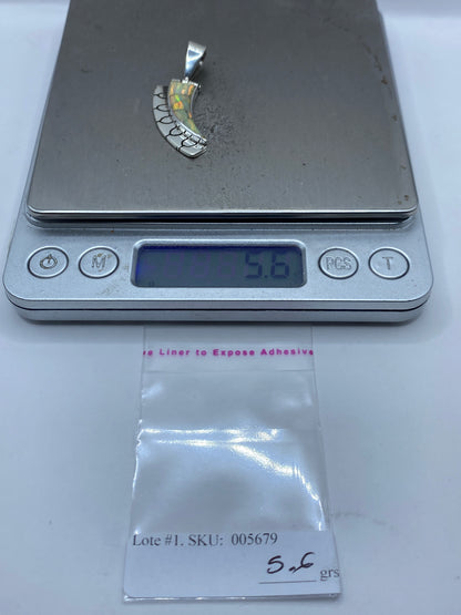 Dije de Plata Ópalo de Fuego Engastado — Taxco .925 — foto 5