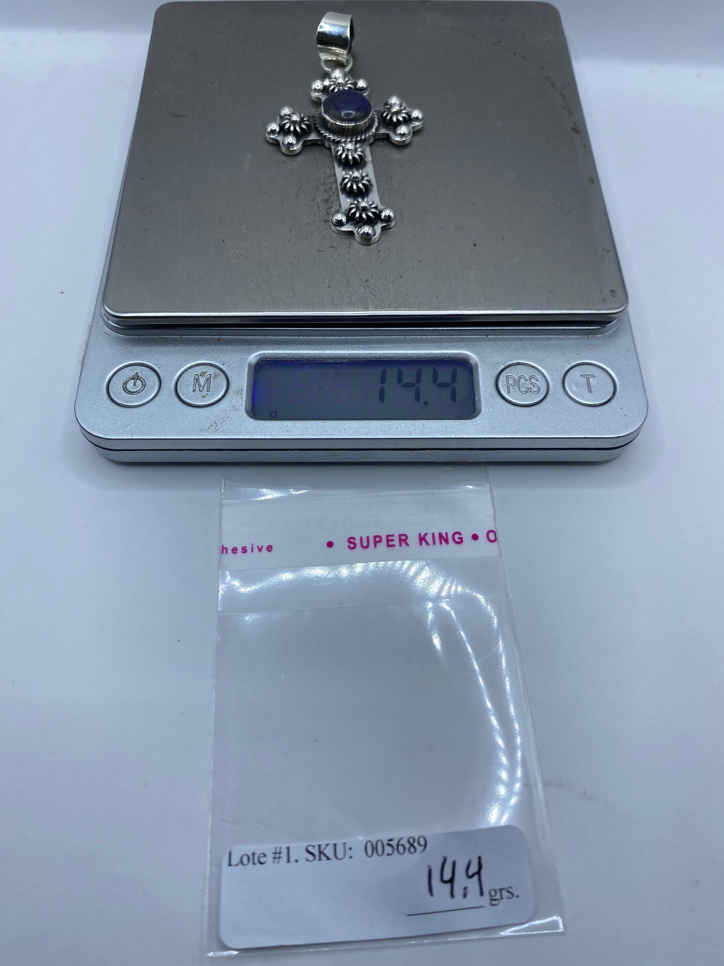 Dije Cruz de Plata con Onix — Taxco .925 — foto 6