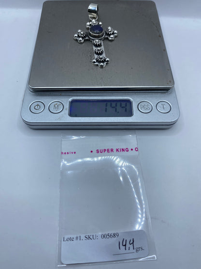 Dije Cruz de Plata con Onix — Taxco .925 — foto 6
