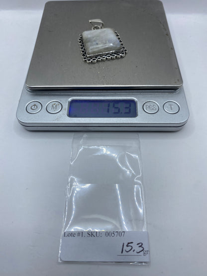 Dije de Plata Cuadrado con Piedra Engastada — Taxco .925 — foto 6