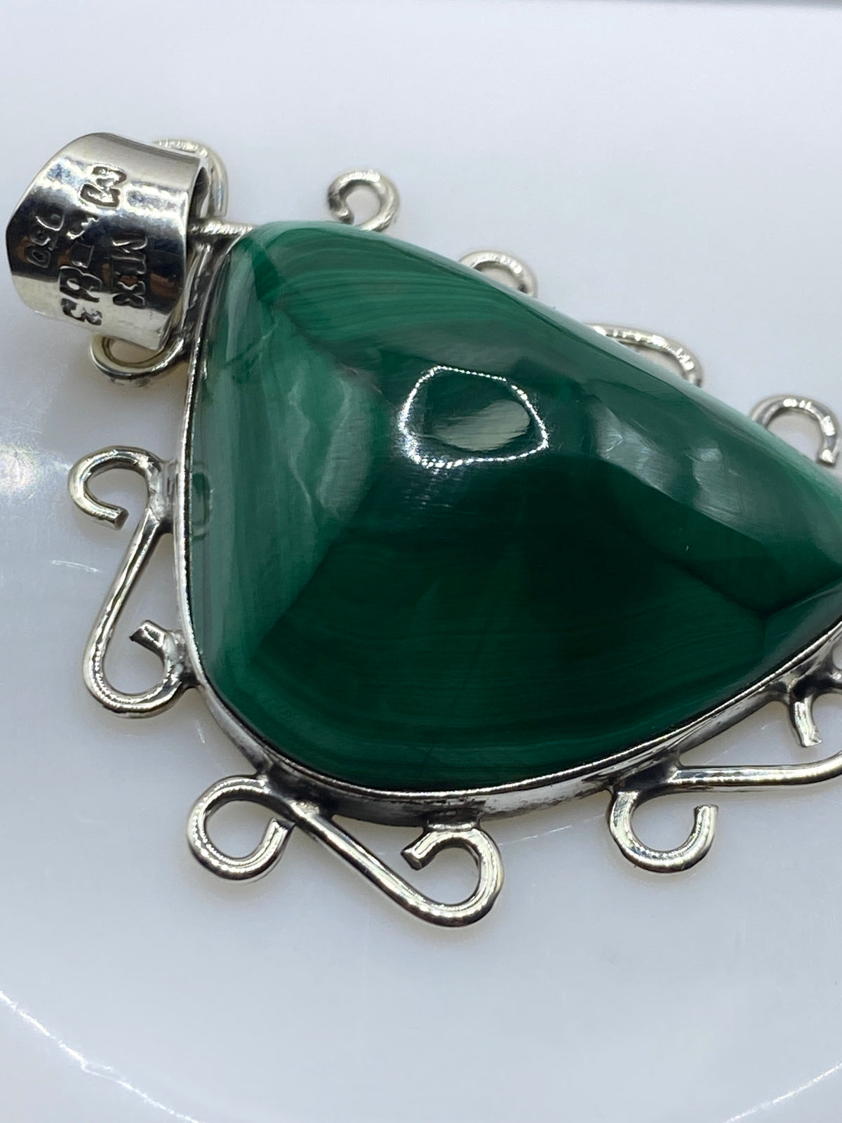 Dije de Plata con Malaquita Verde — Taxco .950 — foto 5