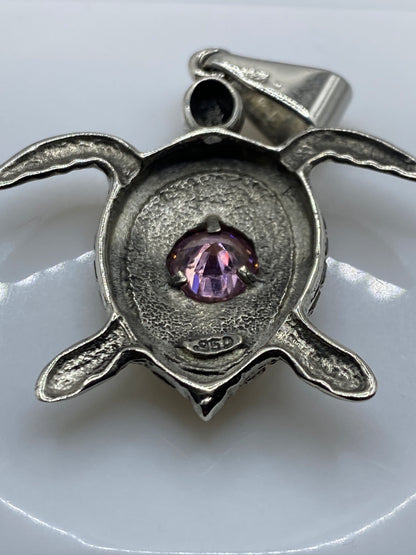 Dije de Plata Tortuga con Opalo de Fuego Rosa — Taxco .950 — foto 5