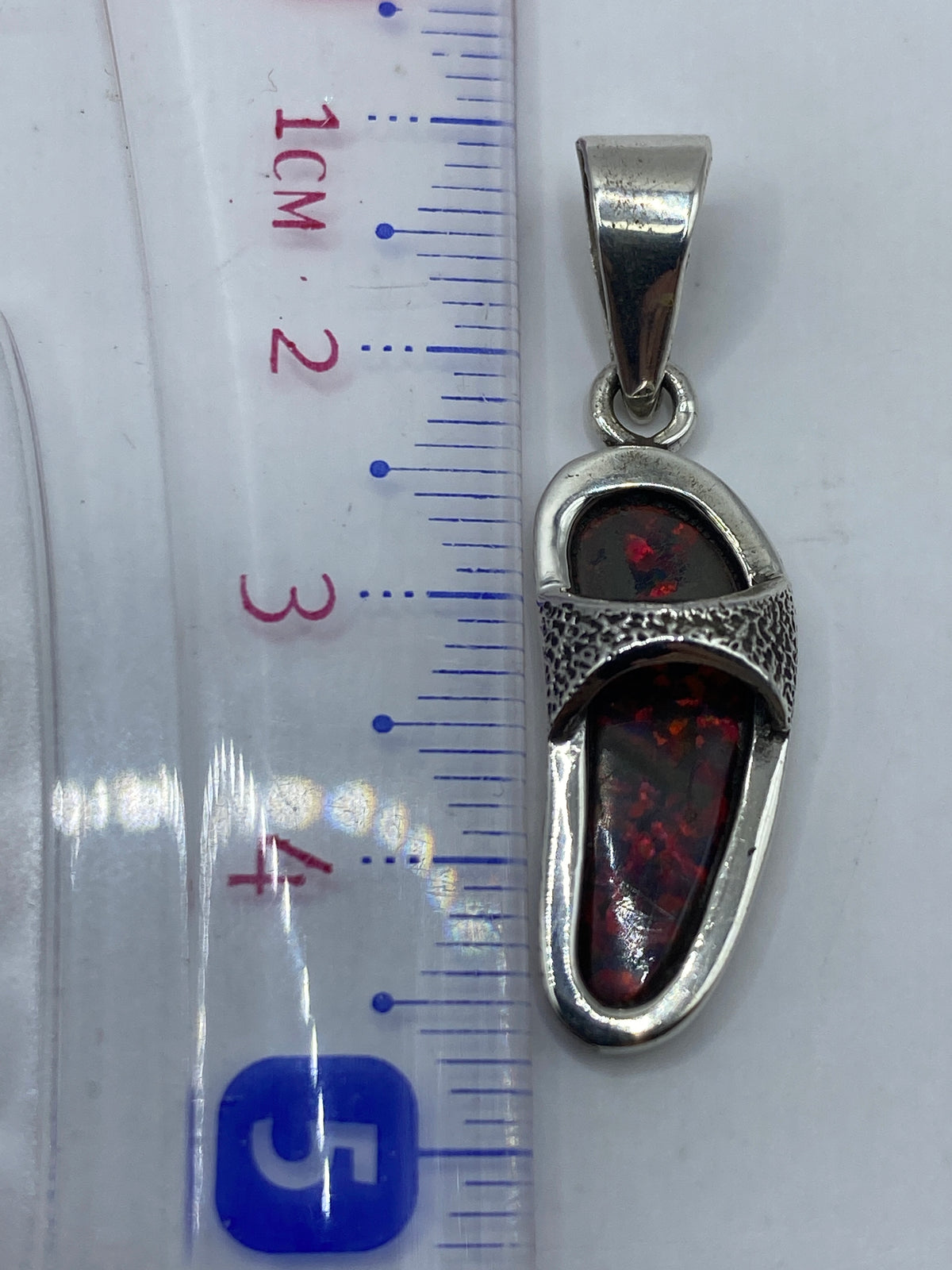 Dije Plata Ópalo de Fuego Rojo — Taxco .950 — foto 5