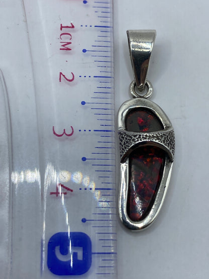 Dije Plata Ópalo de Fuego Rojo — Taxco .950 — foto 5