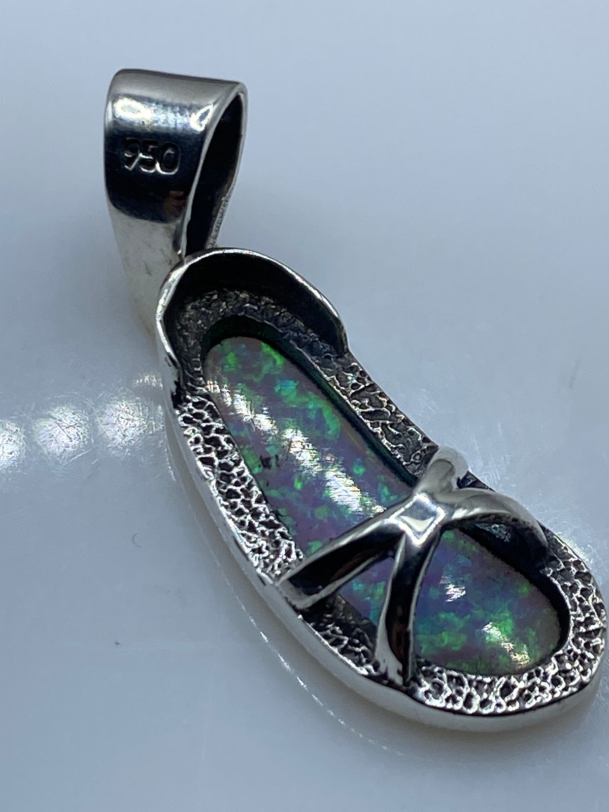 Dije de Plata Ópalo de Fuego Azul Cielo — Taxco .950 — foto 5