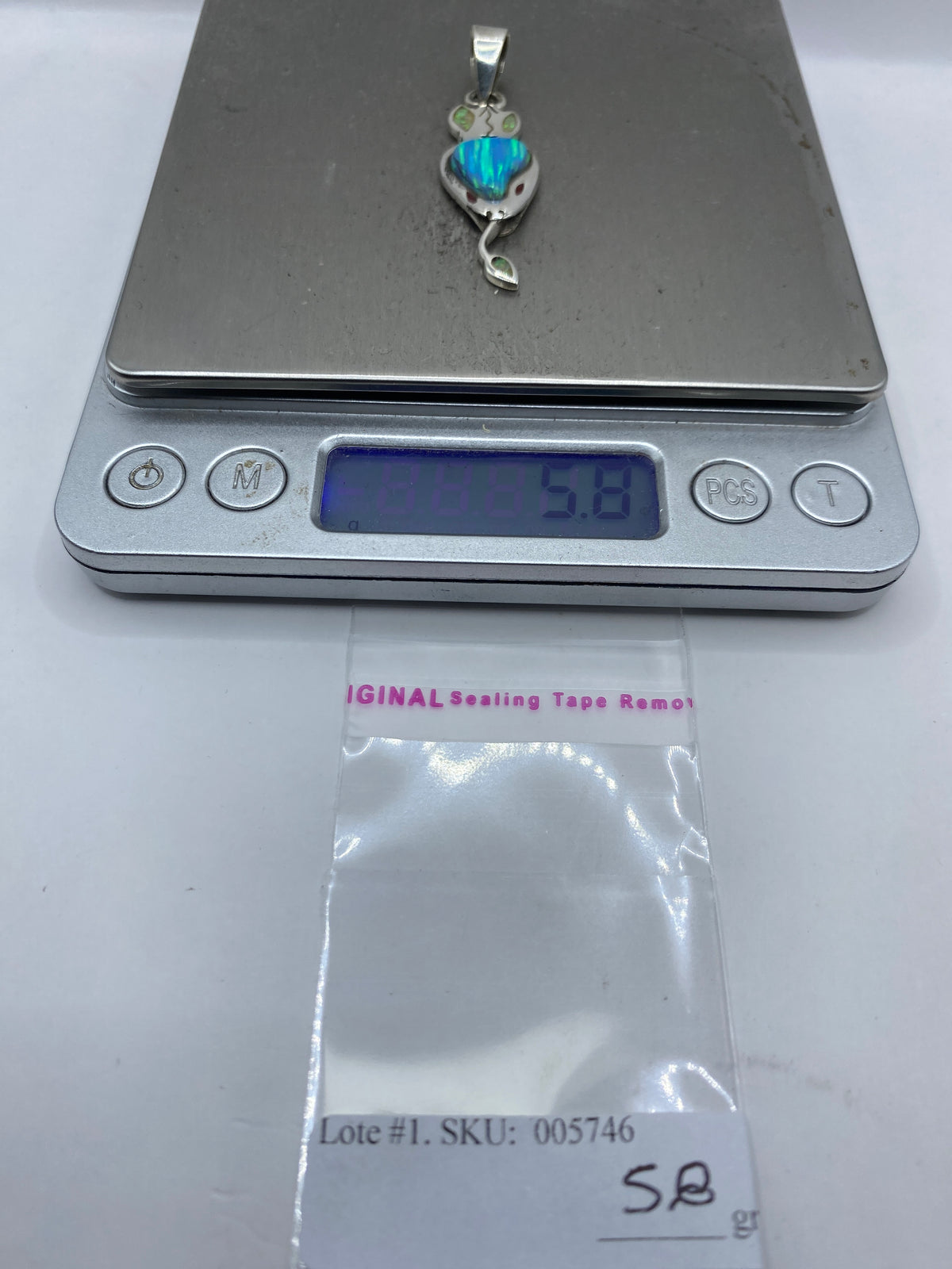Dije Ópalo de Fuego Azul — Plata .950 Taxco — foto 6