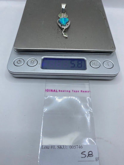 Dije Ópalo de Fuego Azul — Plata .950 Taxco — foto 6
