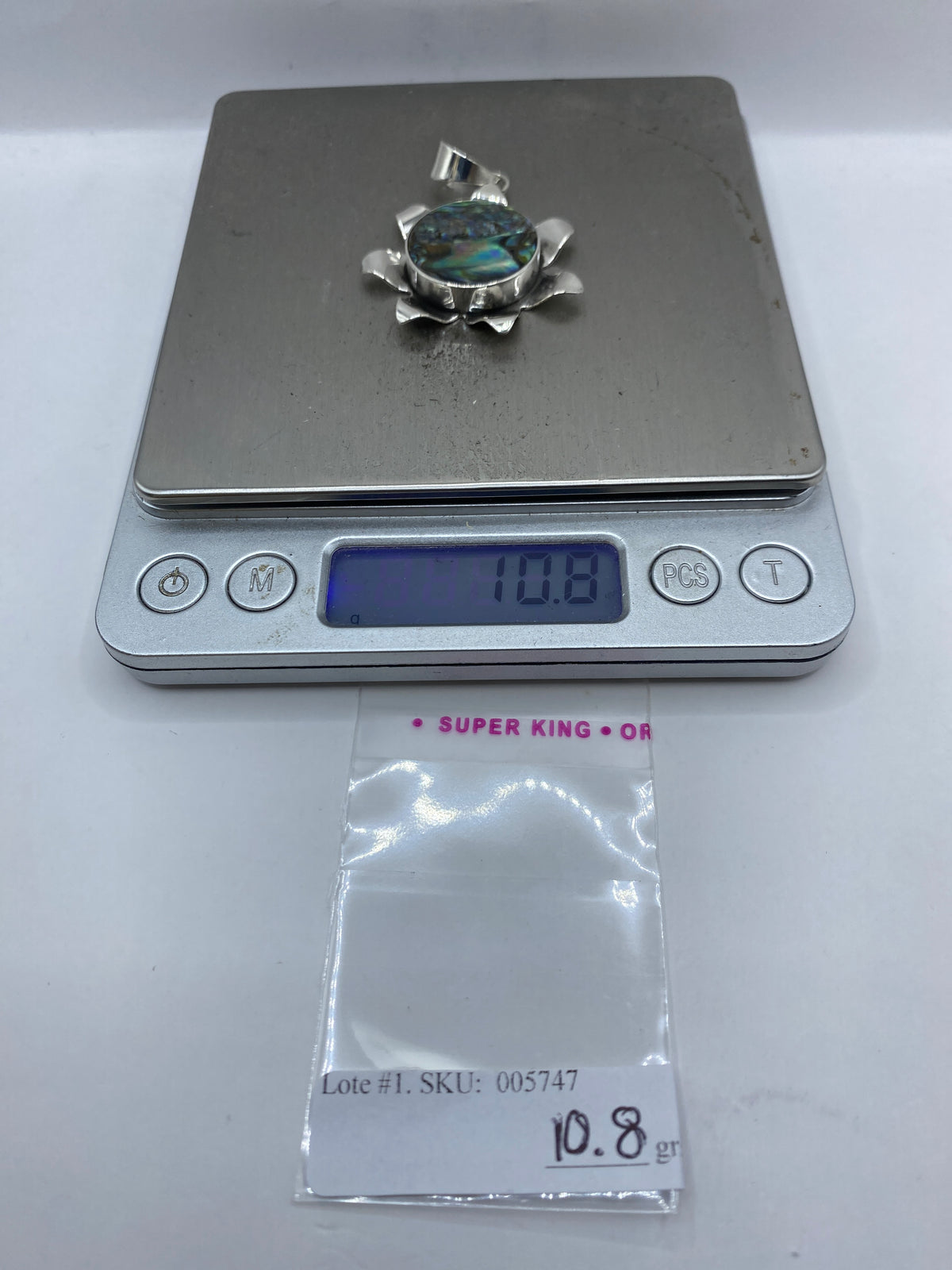 Dije Tortuga Marina Plata .950 — Piedra Iridiscente — foto 6