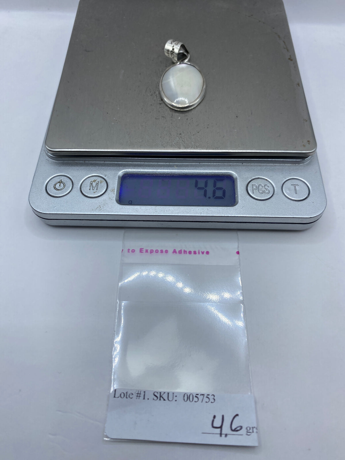 Dije de Plata .950 con Piedra Blanca Ovalada — Taxco — foto 6