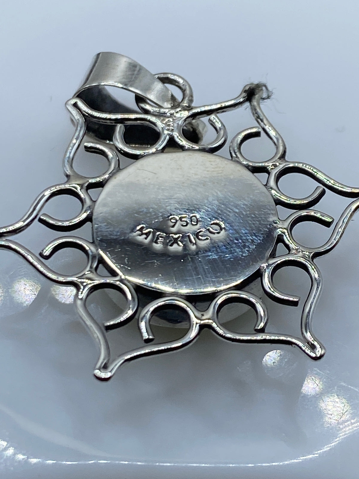 Dije de Plata Turquesa Azul Cielo — Taxco .950 — foto 5