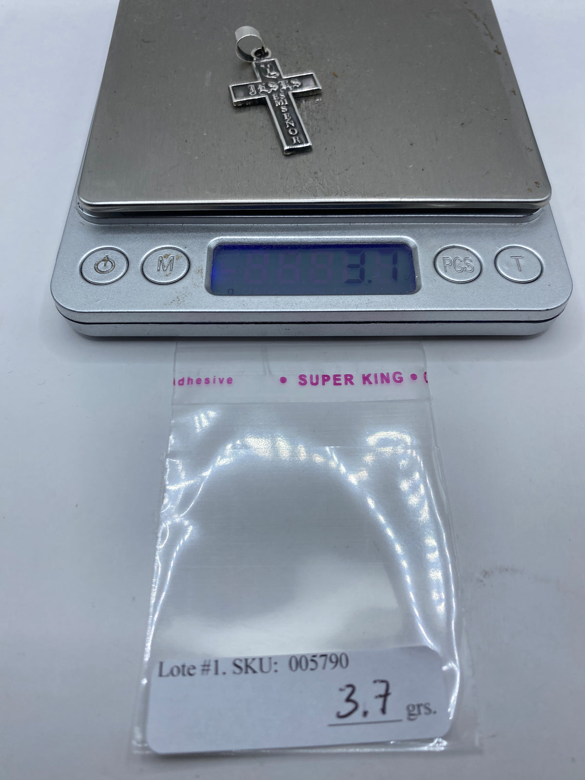 Dije Cruz Religiosa Repujada Plata .925 — Taxco — foto 6