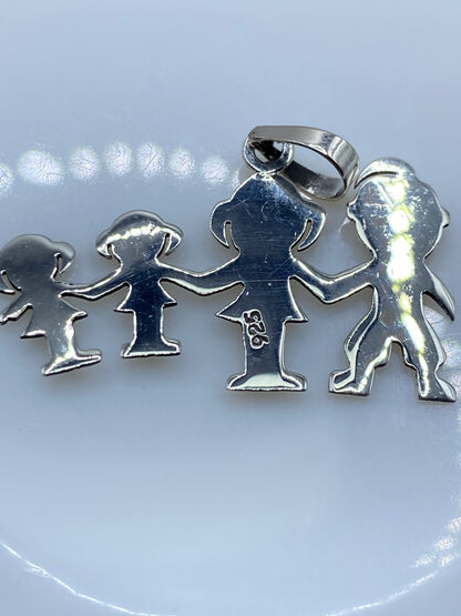 Dije Plata Calado Familia Sonriente — Taxco .925 — foto 5