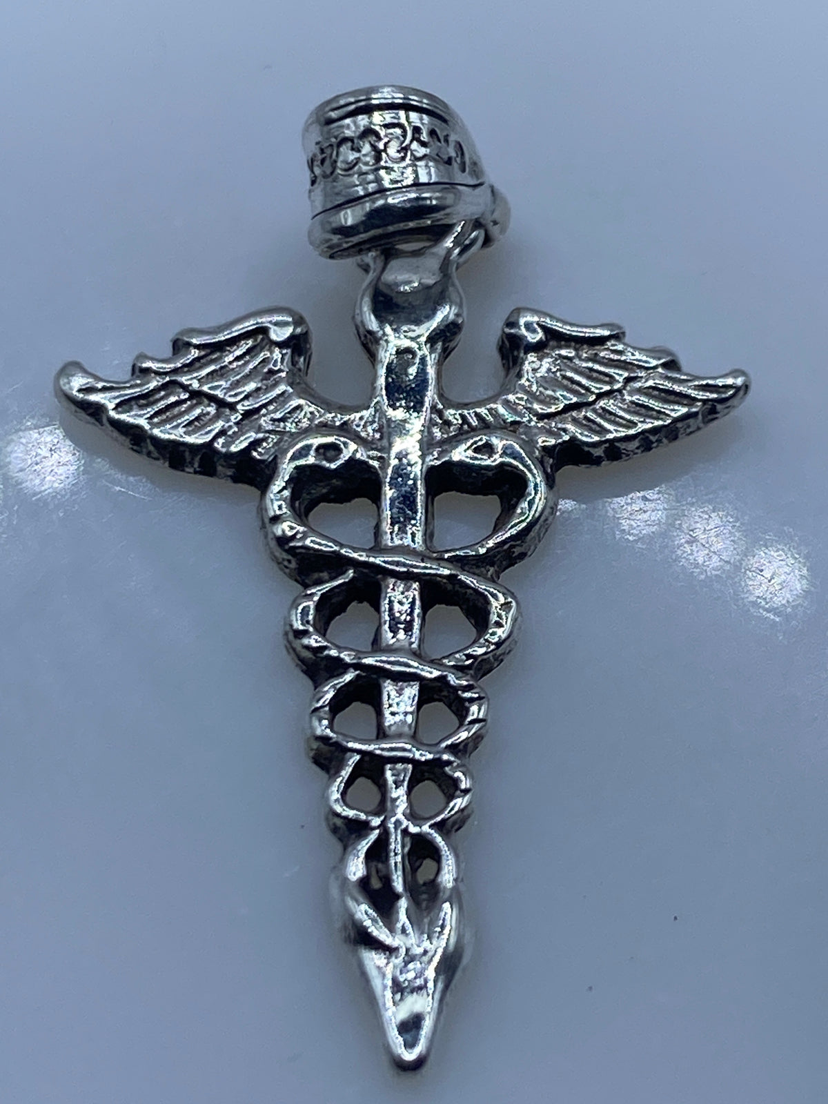 Dije Caduceo Plata .925 — Símbolo Médico Taxco — foto 5