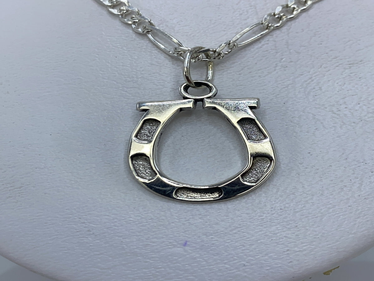 Dije de plata herradura de 3 cm en forma de símbolo de buena suerte