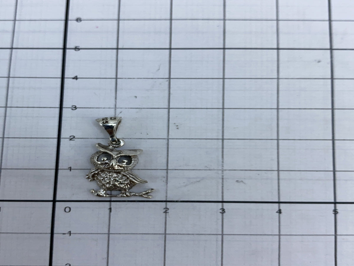 Dije búho solo sin cadena, escala con moneda