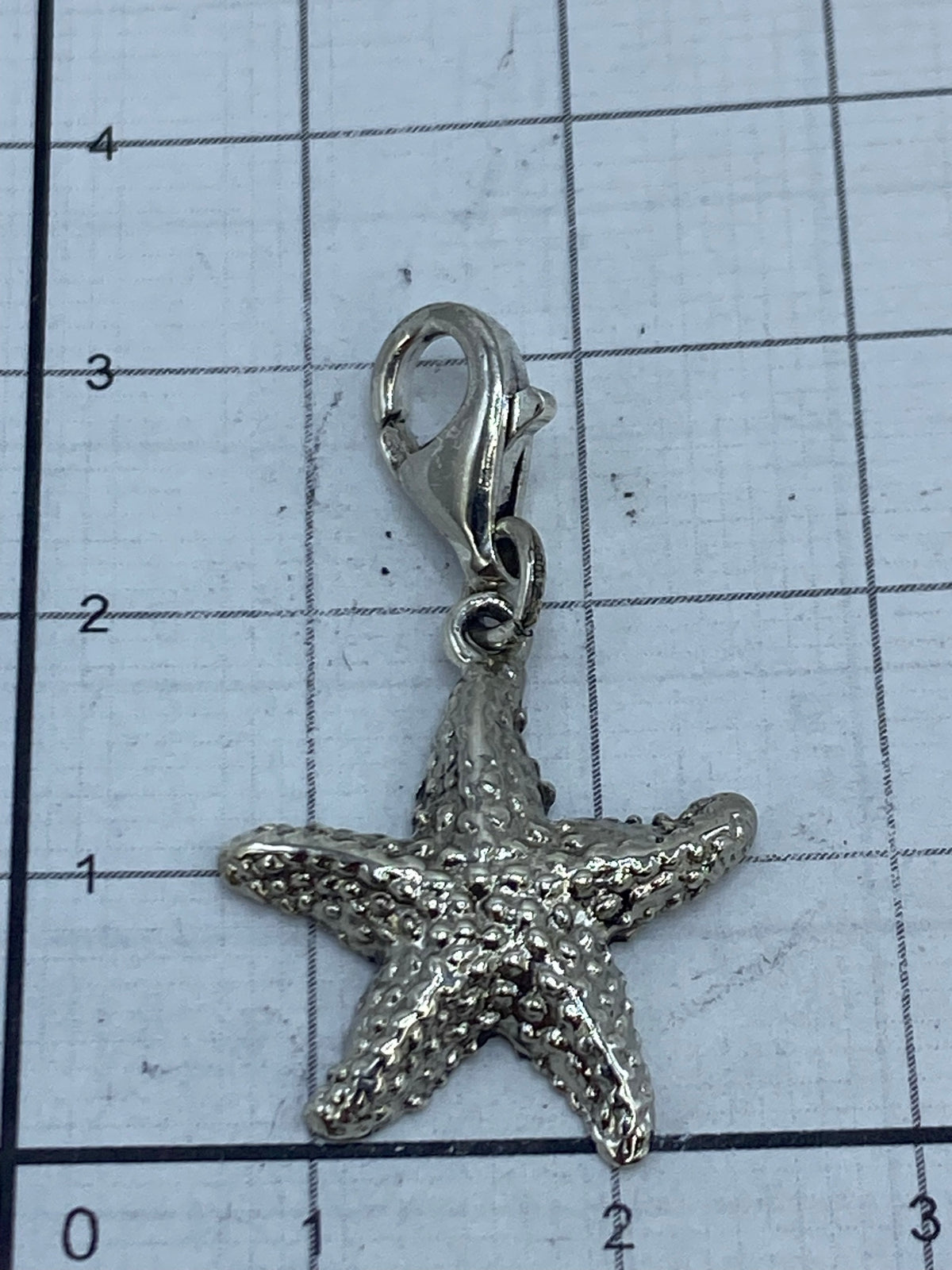 Estrella de plata .925 con Quinto, vista frontal sobre fondo blanco