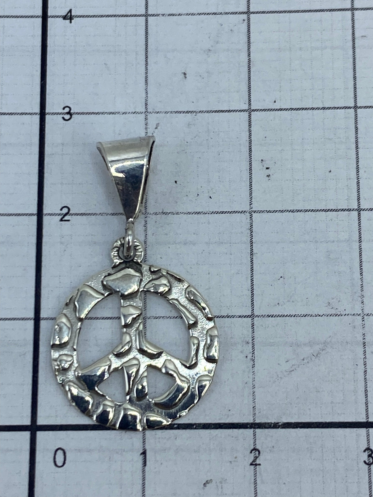 Dije de paz en plata .925 con Quinto, preparado para ensartar en cadena