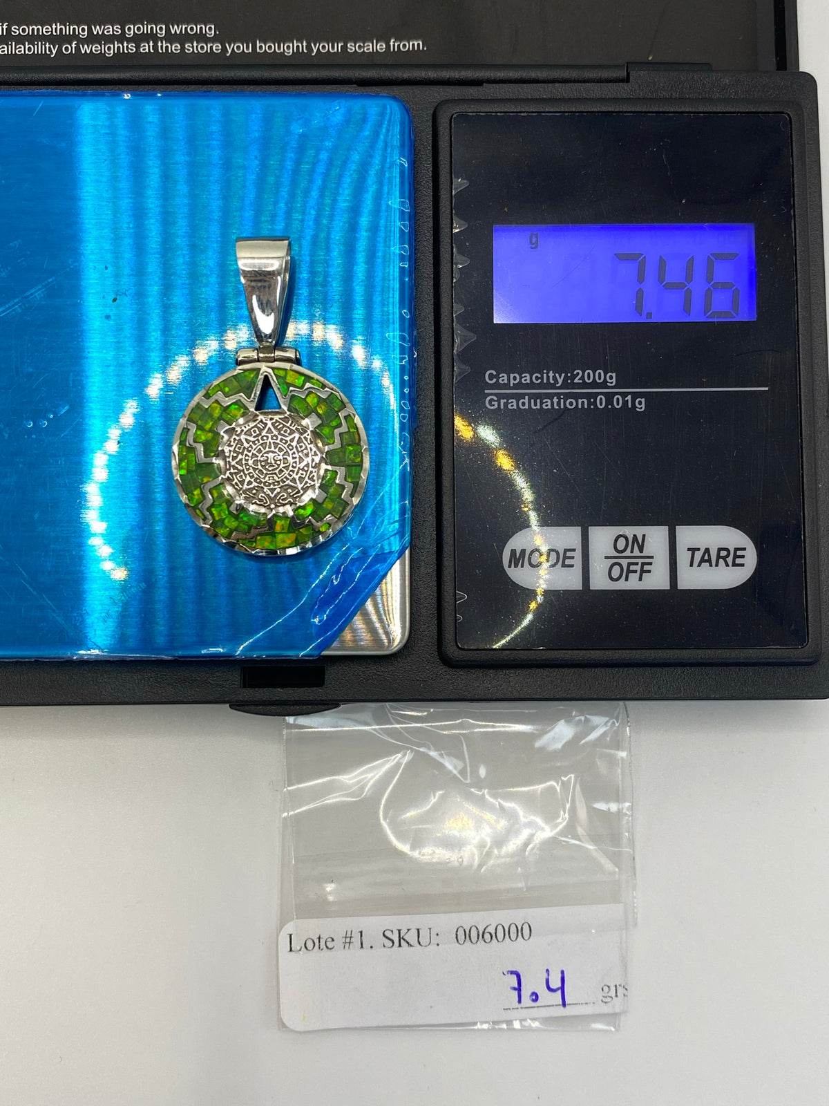 Dije Plata Ópalo de Fuego — Geométrico Taxco .950 — foto 6