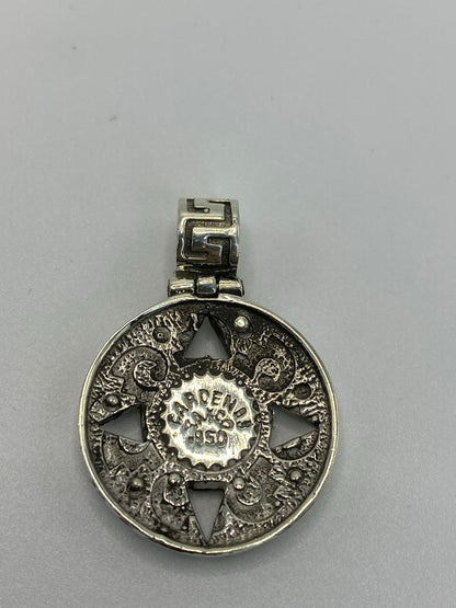 Dije Plata Calendario Azteca con Ópalo de Fuego — Taxco .950 — foto 5