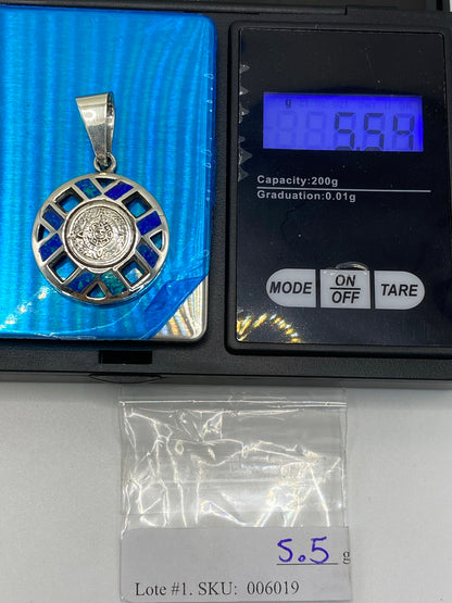 Dije Plata Calendario Azteca Ópalo Fuego — Taxco .925 — foto 6