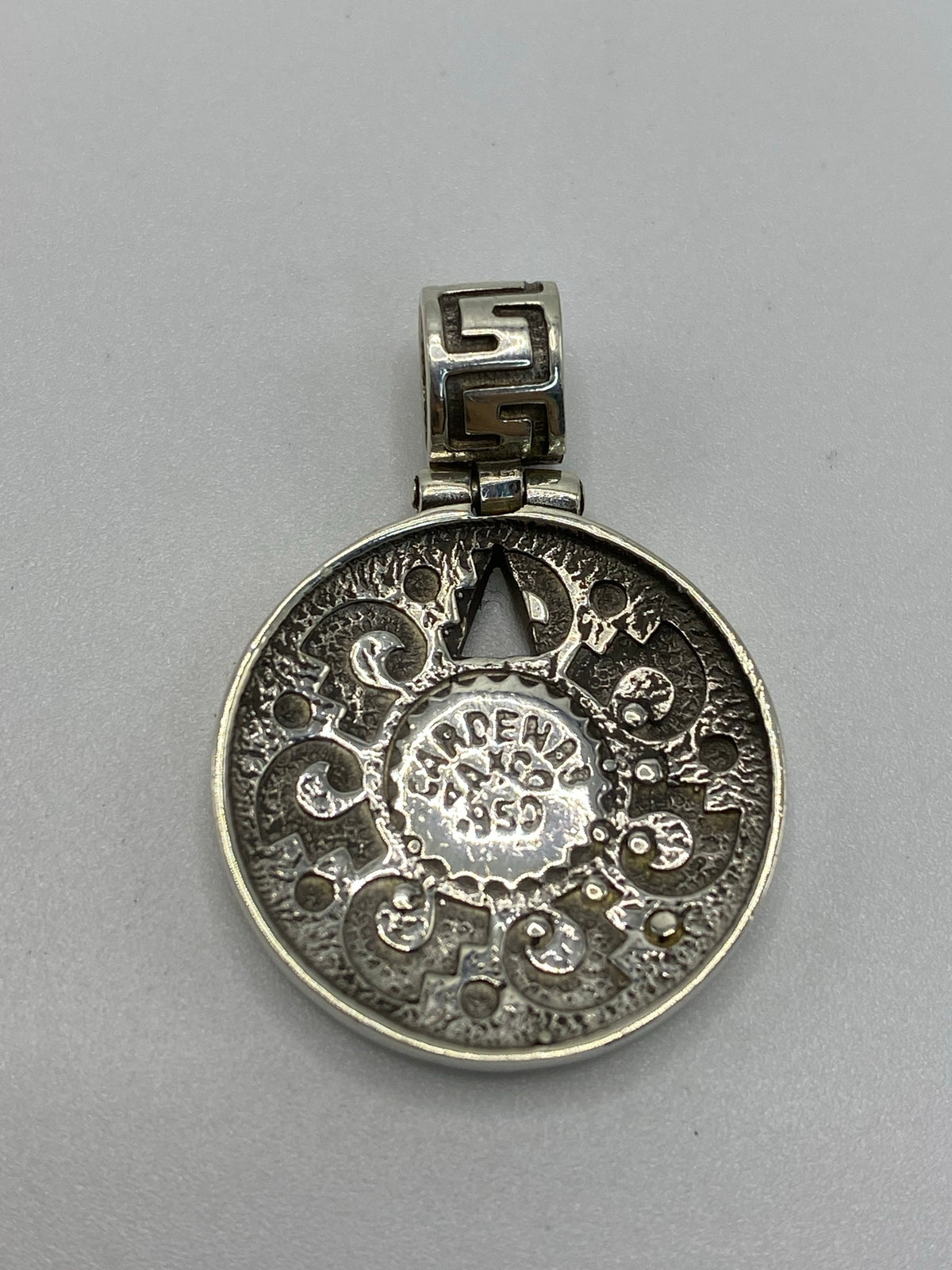 Dije Plata Calendario Azteca con Ópalo de Fuego .950 — foto 5