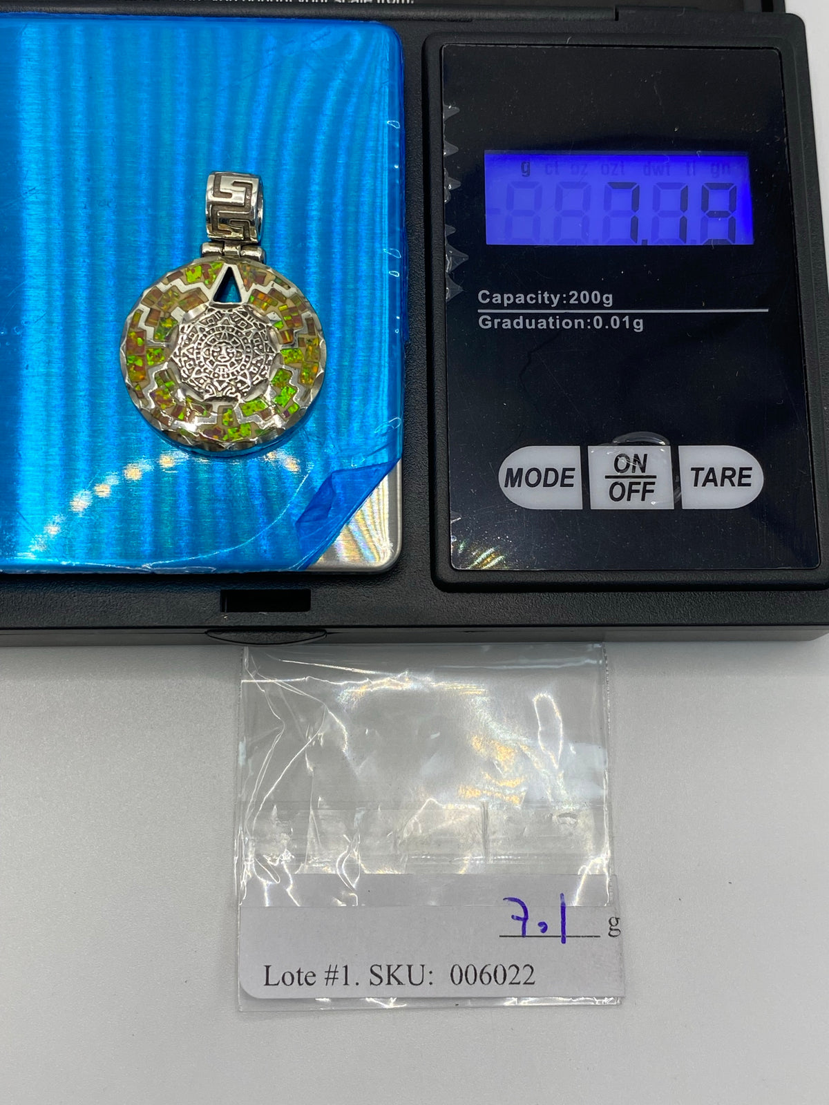 Dije Prehispánico Plata .950 con Ópalo de Fuego — Taxco — foto 6
