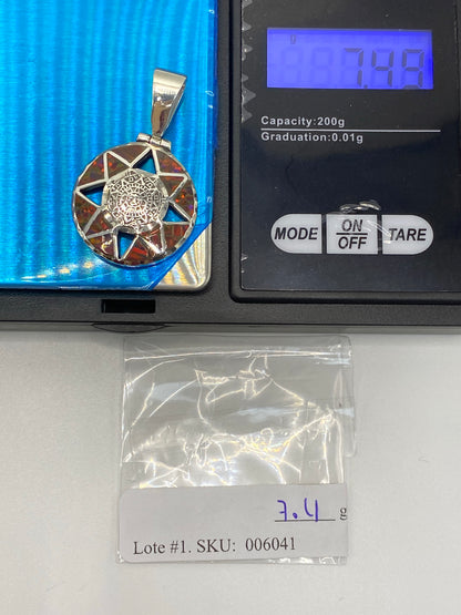 Dije Plata Ópalo de Fuego Prehispánico — Taxco 950 — foto 6