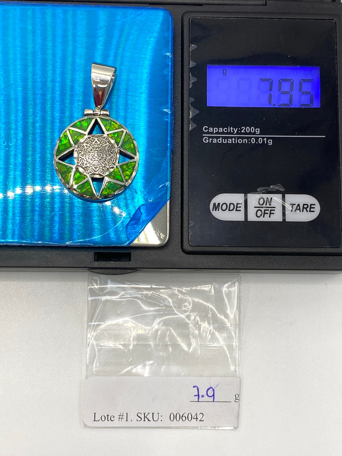 Dije Plata 950 Ópalo de Fuego — Calendario Prehispánico — foto 6