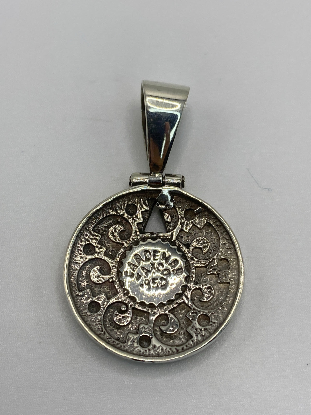 Dije Calendario Azteca Plata 950 — Ópalo Verde Taxco — foto 5