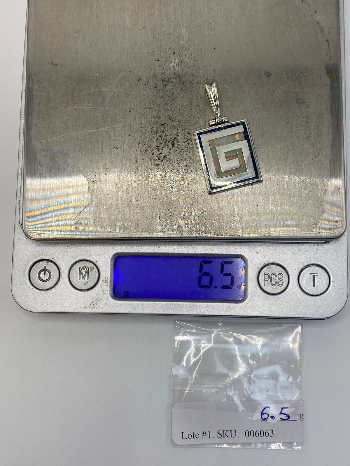 Dije de Plata Ópalo de Fuego Geométrico — Taxco 950 — foto 6