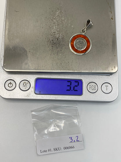 Dije Plata Rueda Maya con Ópalo de Fuego — Taxco 925 — foto 6