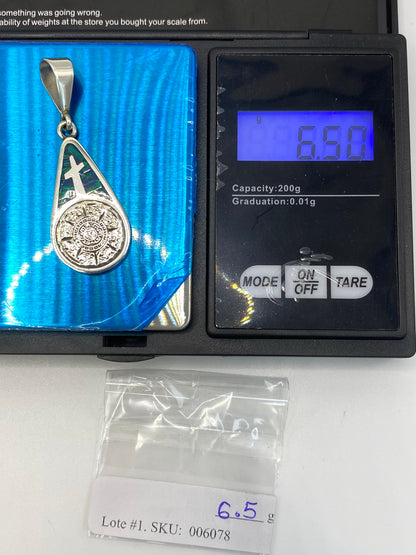 Dije Plata Cruz Piedra Calendario Azteca — Taxco 950 — foto 6