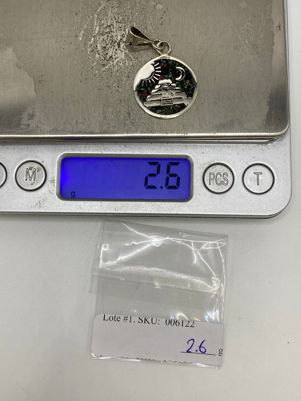 Dije Plata Prehispánico Pirámide Ópal de Fuego — Taxco 925 — foto 6