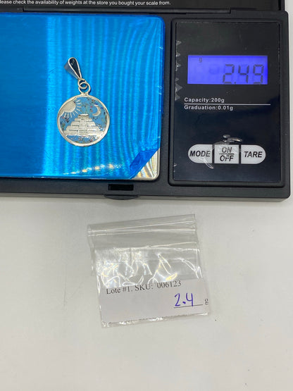 Dije Plata Pirámide Azteca con Opalo de Fuego — Taxco 925 — foto 6