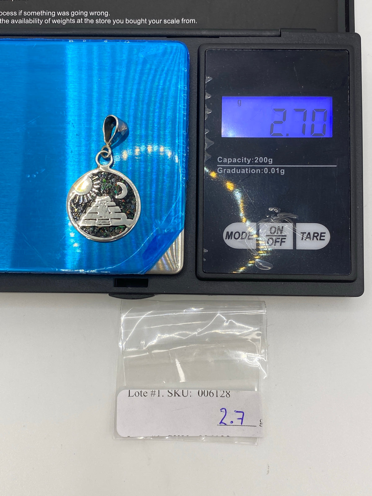 Dije de Plata Prehispánico con Ópalo de Fuego — Taxco 925 — foto 6