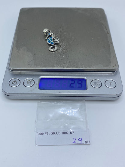 Dije Caballito de Mar Plata 950 con Ópalo de Fuego — foto 6