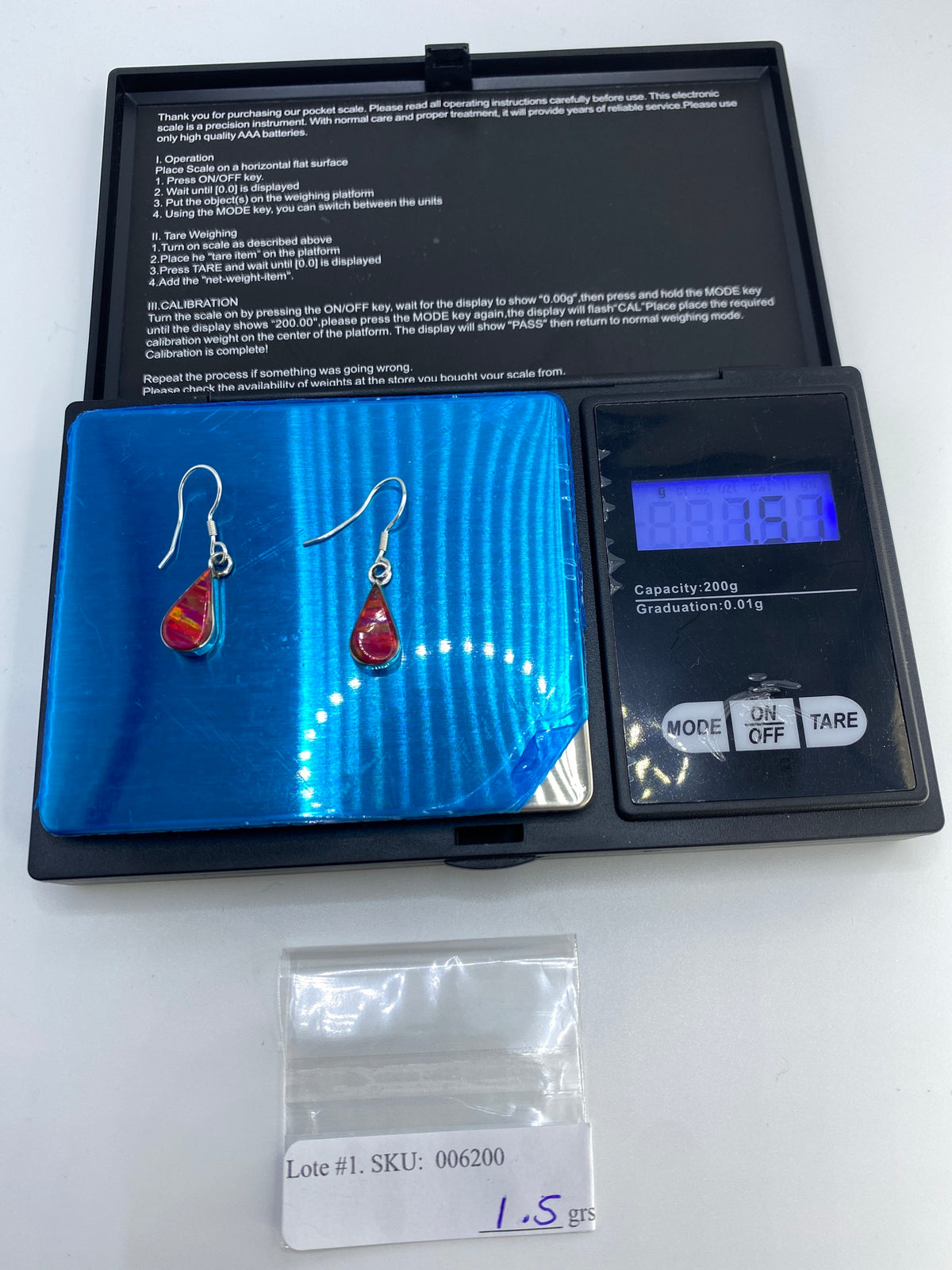 Aretes de Plata con Ópalo de Fuego Rosa — Taxco 950 — foto 6