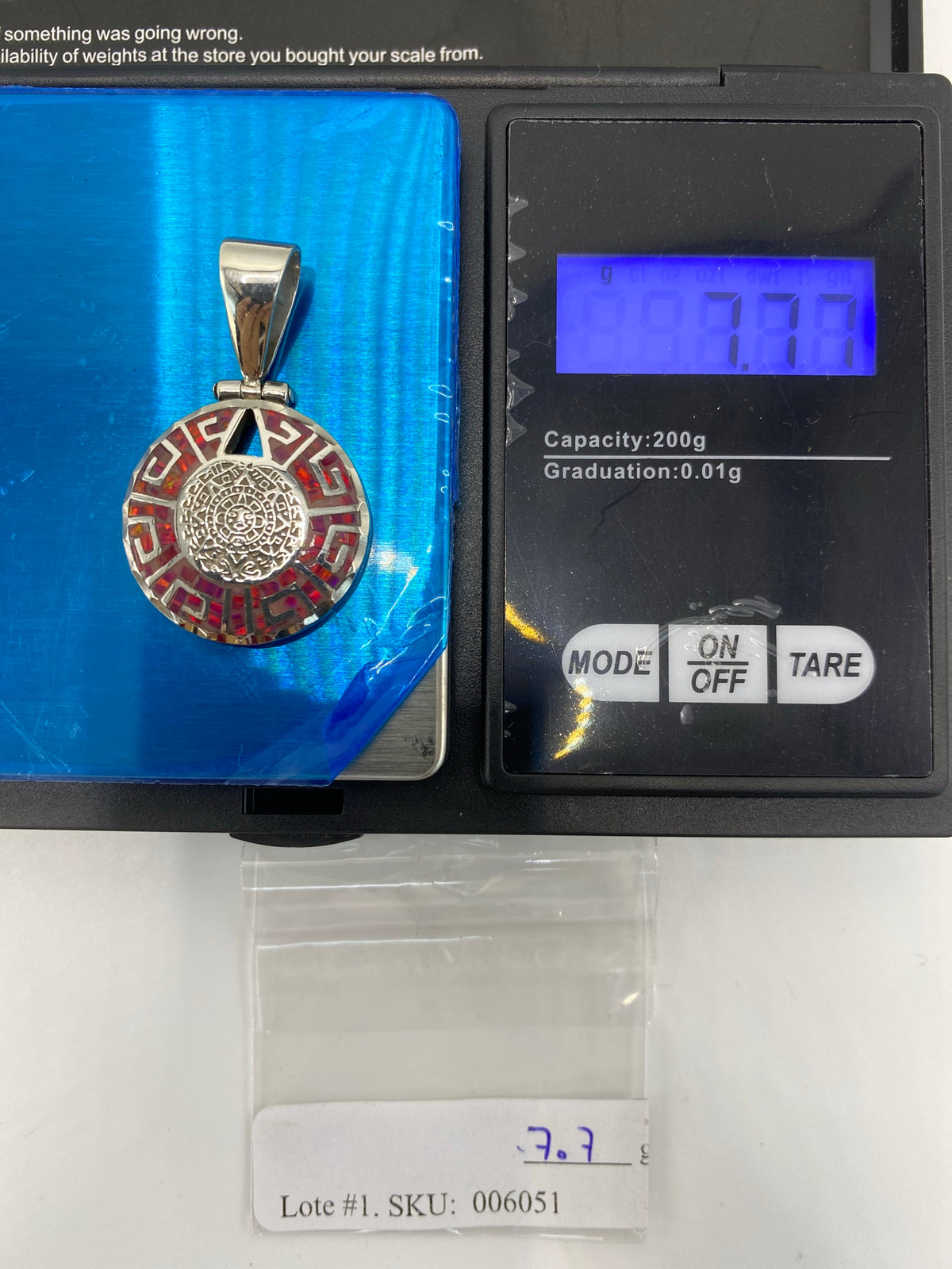 Dije Piedra del Sol con Ópalo de Fuego — Plata 950 Taxco — foto 6