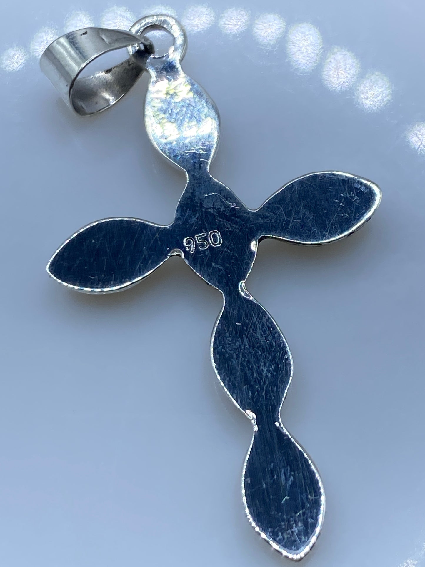 Dije Cruz de Plata con Opalo de Fuego — Taxco .950 — foto 5