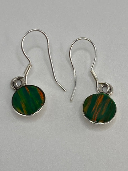Aretes Plata Ópalo de Fuego Verde — Taxco 925 — foto 5