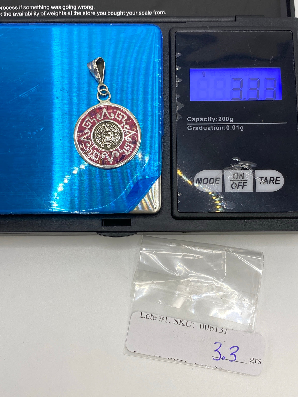 Dije Plata Ópalo de Fuego Sol Prehispánico — Taxco 925 — foto 6