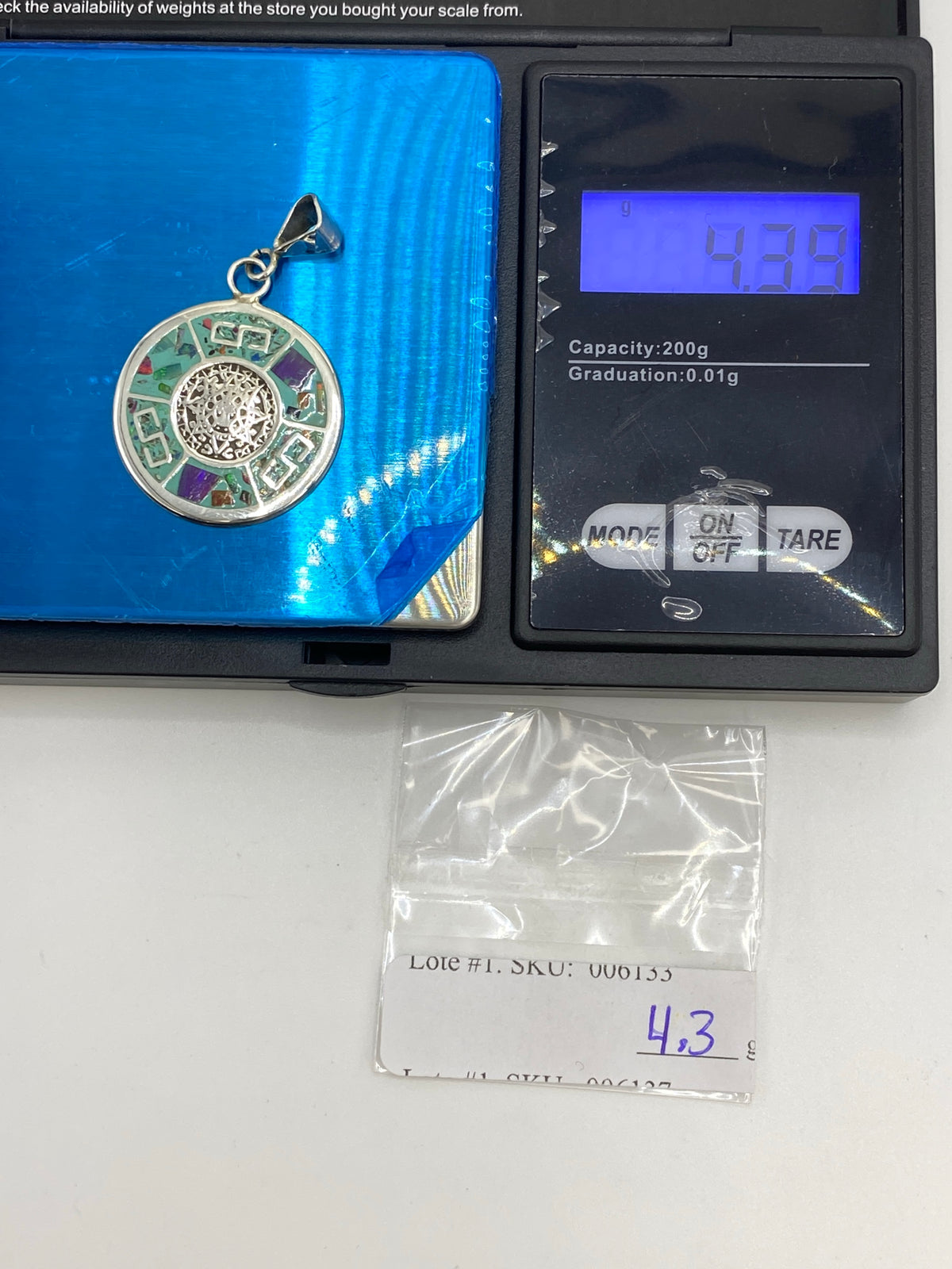 Dije Plata 925 Prehispánico con Ópalo de Fuego — foto 6