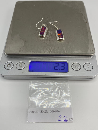 Aretes Plata Ópalo de Fuego Multicolor — Taxco 925 — foto 6