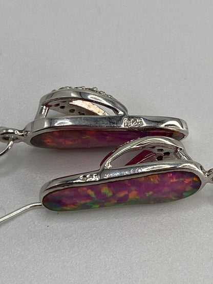Aretes Plata Opalo de Fuego Rosa — Taxco 925 — foto 5