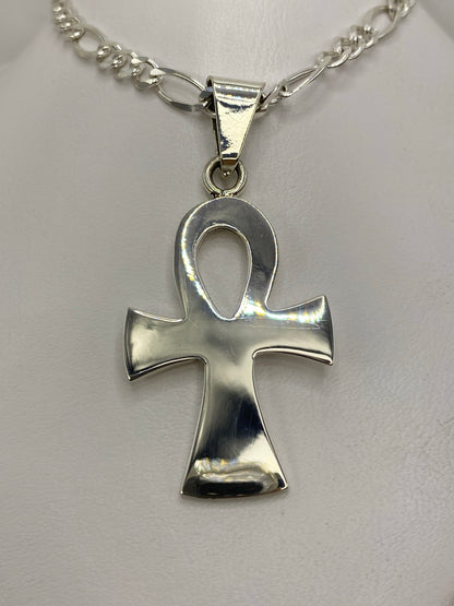 Dije ankh de plata 925 calado, símbolo de vida y protección