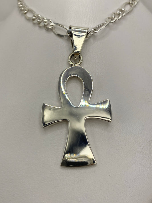 Dije ankh de plata 925 calado, símbolo de vida y protección