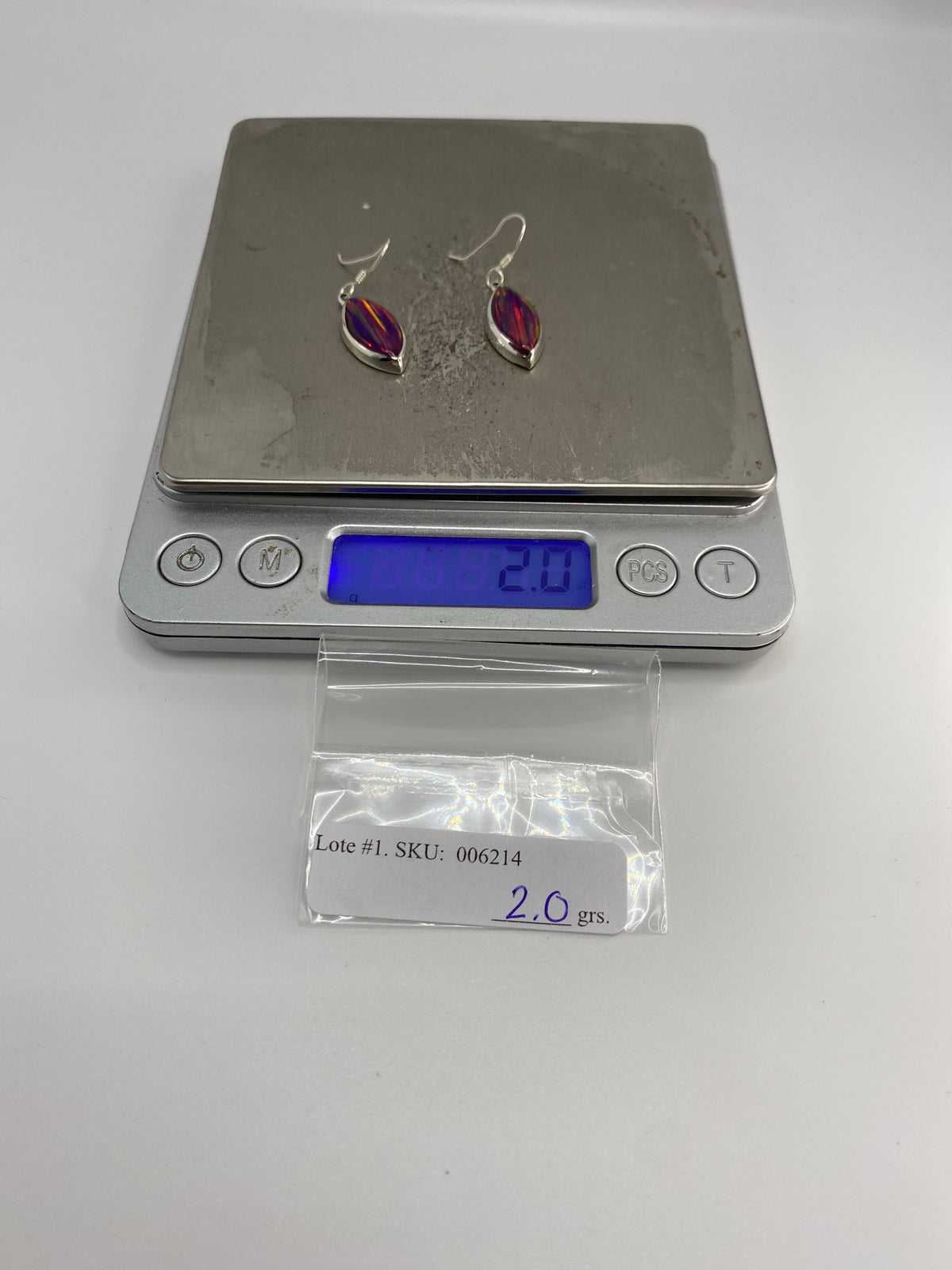 Aretes de Plata con Ópalo de Fuego — Taxco 925 — foto 6