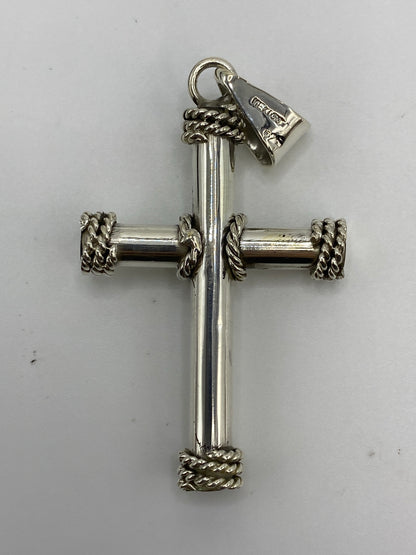 Dije Cruz de Plata 925 con Detalle Trenzado — Taxco — foto 5