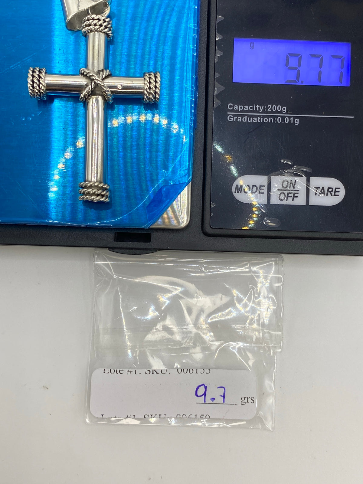 Dije Cruz de Plata 925 con Detalle Trenzado — Taxco — foto 6