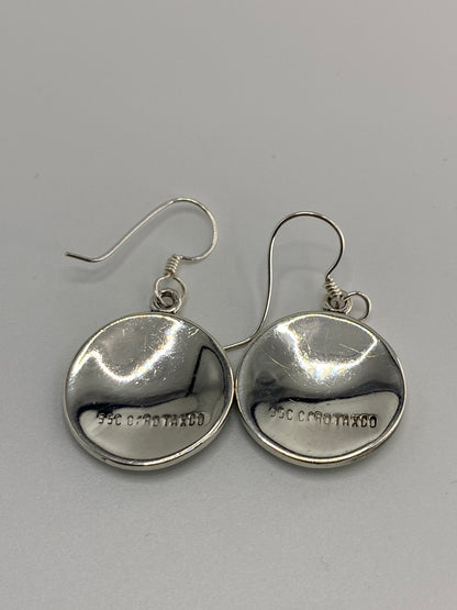 Aretes Plata Calendario Azteca con Ópalo de Fuego — 950 — foto 5